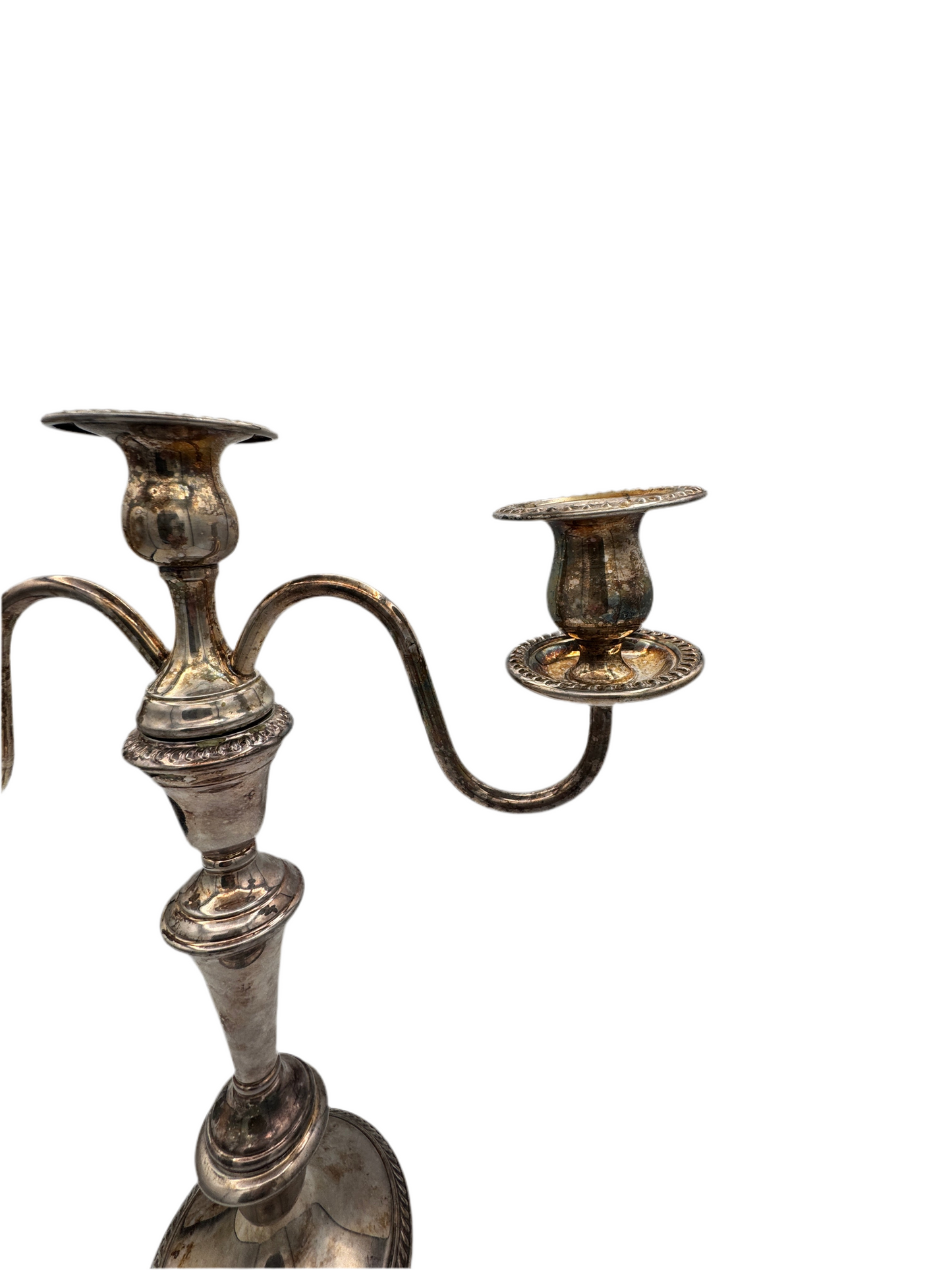 F.B. Rogers Silver Co. Silverplate Convertible 3-Light Candelabra – Marked 7583