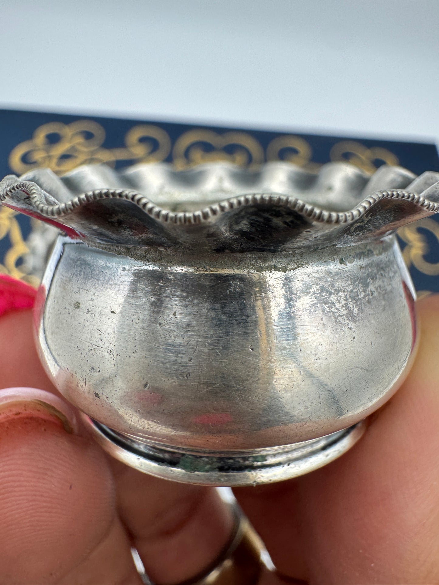 J.W. Tufts Silverplate Open Salts (Pair), Pattern 044 - Victorian Ruffled Rim, Antique Boston