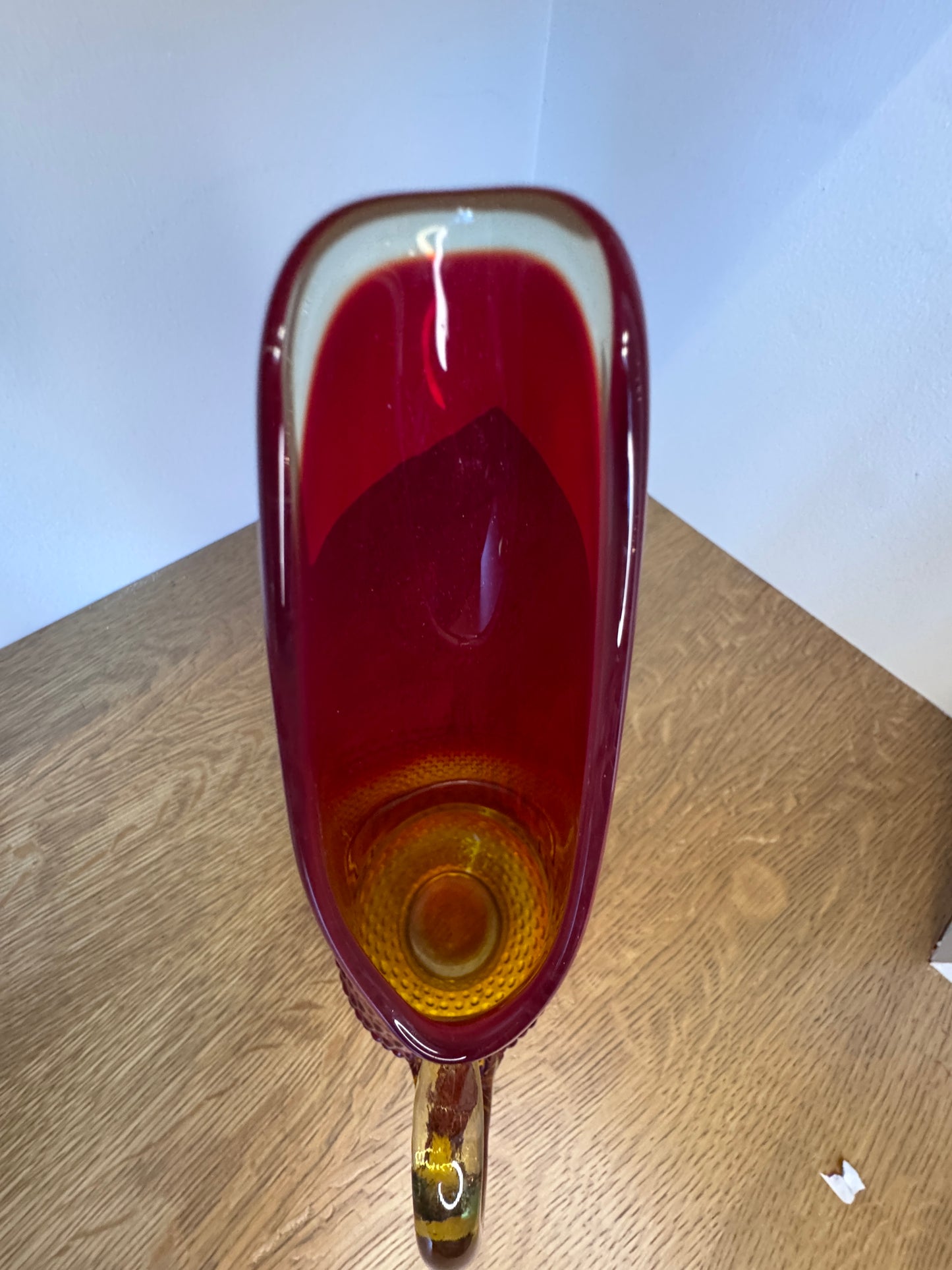 Vintage Viking Amberina Hobnail Glass Pitcher – Mid-Century Fire Glow