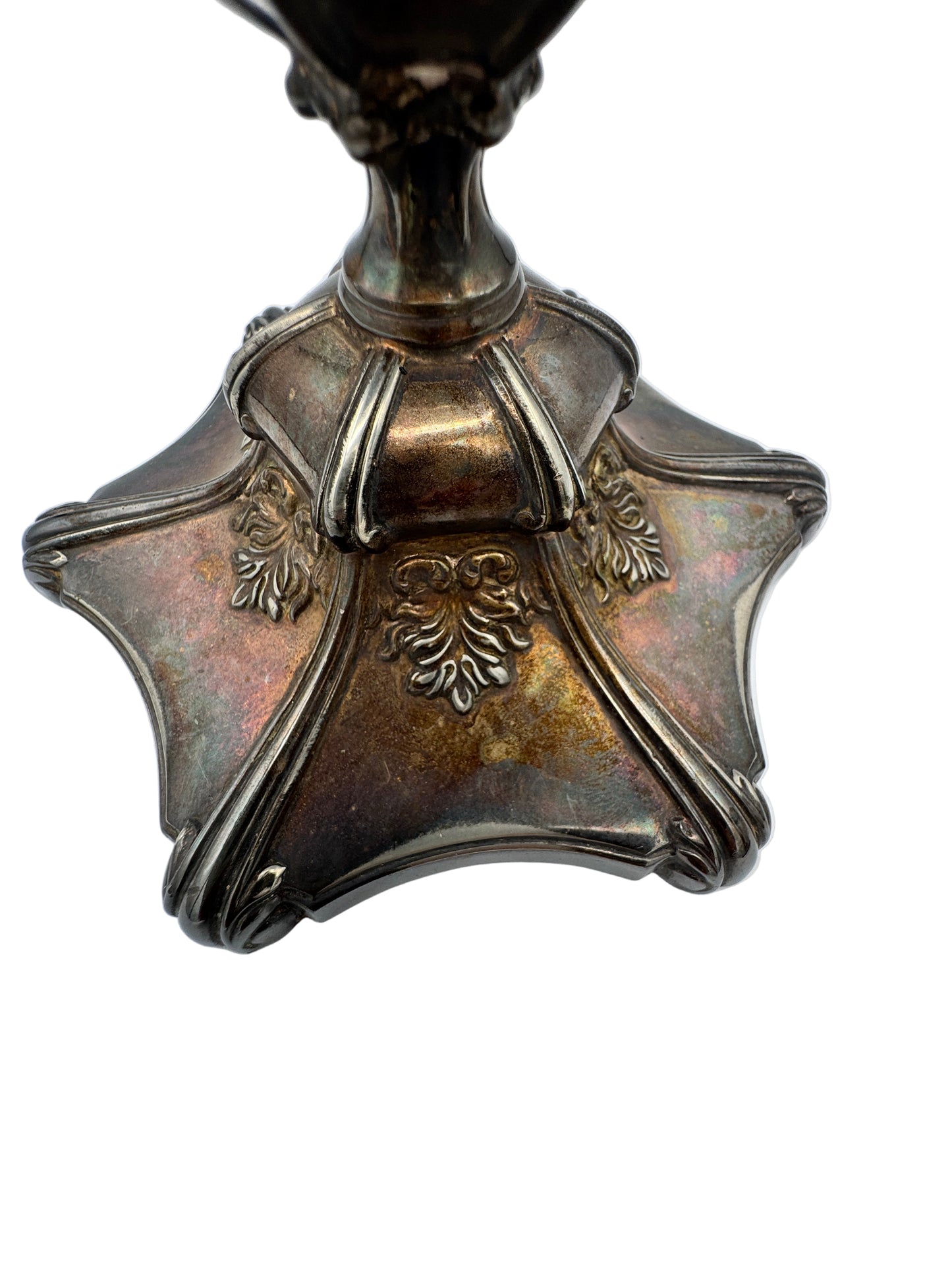 Antique Wilcox Silver Plate Co. Quadruple Plate Candlesticks – Victorian Era, Ornate Silver Candle Holders (Pair), c.1880s