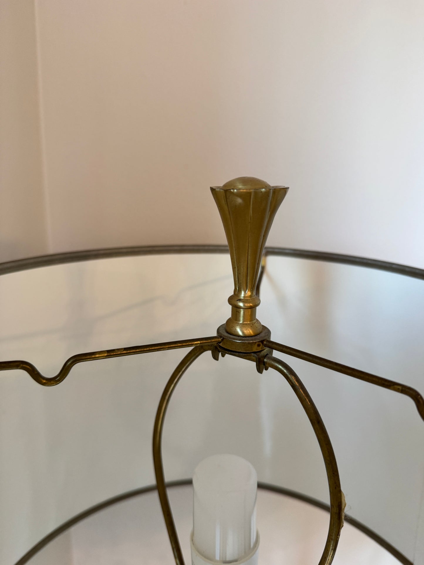 Sculptural Brushed Brass Table Lamp – 31” Tall, 11 lb Base