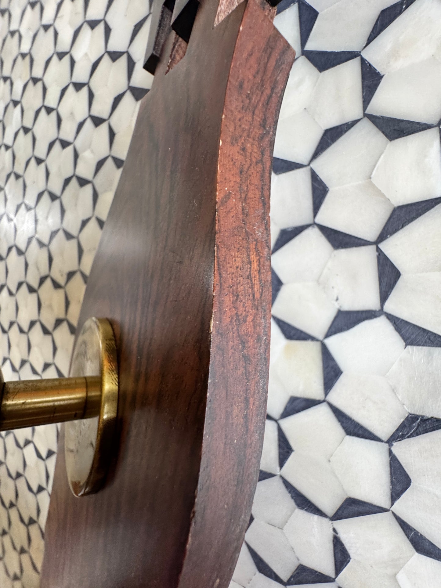 Wooden & Brass Wall-Mounted Coat Hangers – Set of Two (Swiss Find)