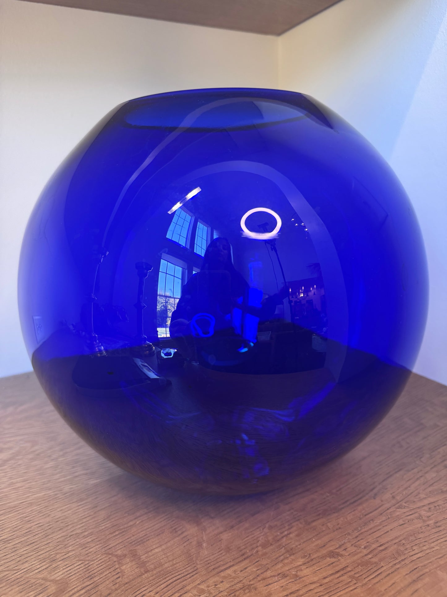 Cobalt Glass Globe Vase (Hand-Blown)