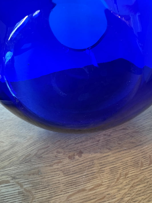 Cobalt Glass Globe Vase (Hand-Blown)