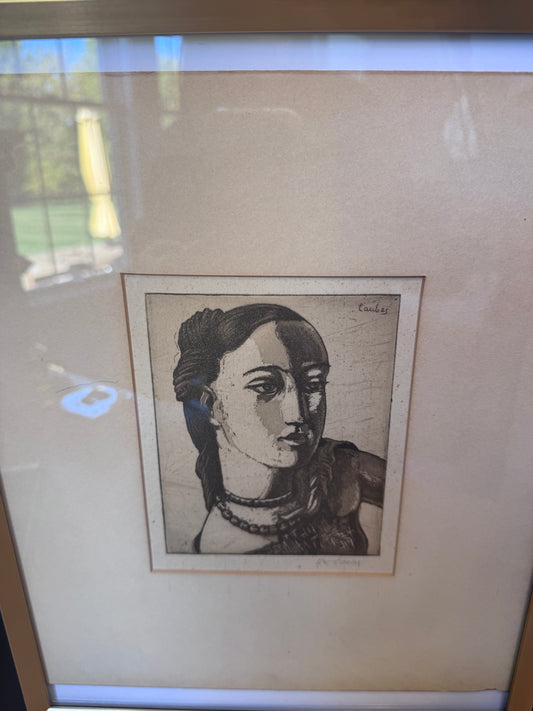 Frederic Taubes Original Portrait Etching - Female Porait (1900–1981) – Unframed