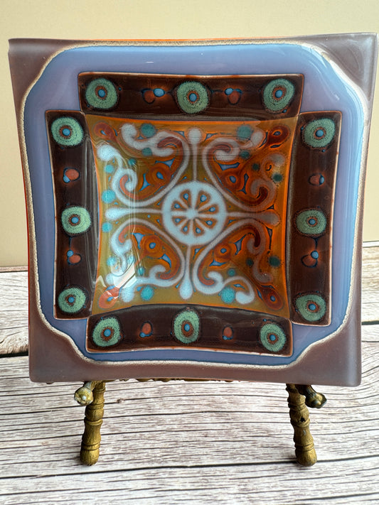 Signed Higgins Mid-Century Glass Catchall – Dearborn Studio Era (1958–1964)