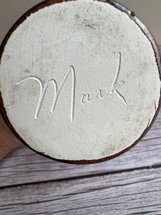 Rustic Japanese-Style Bud Vase – Earthy Drip Glaze, Signed “Mark”