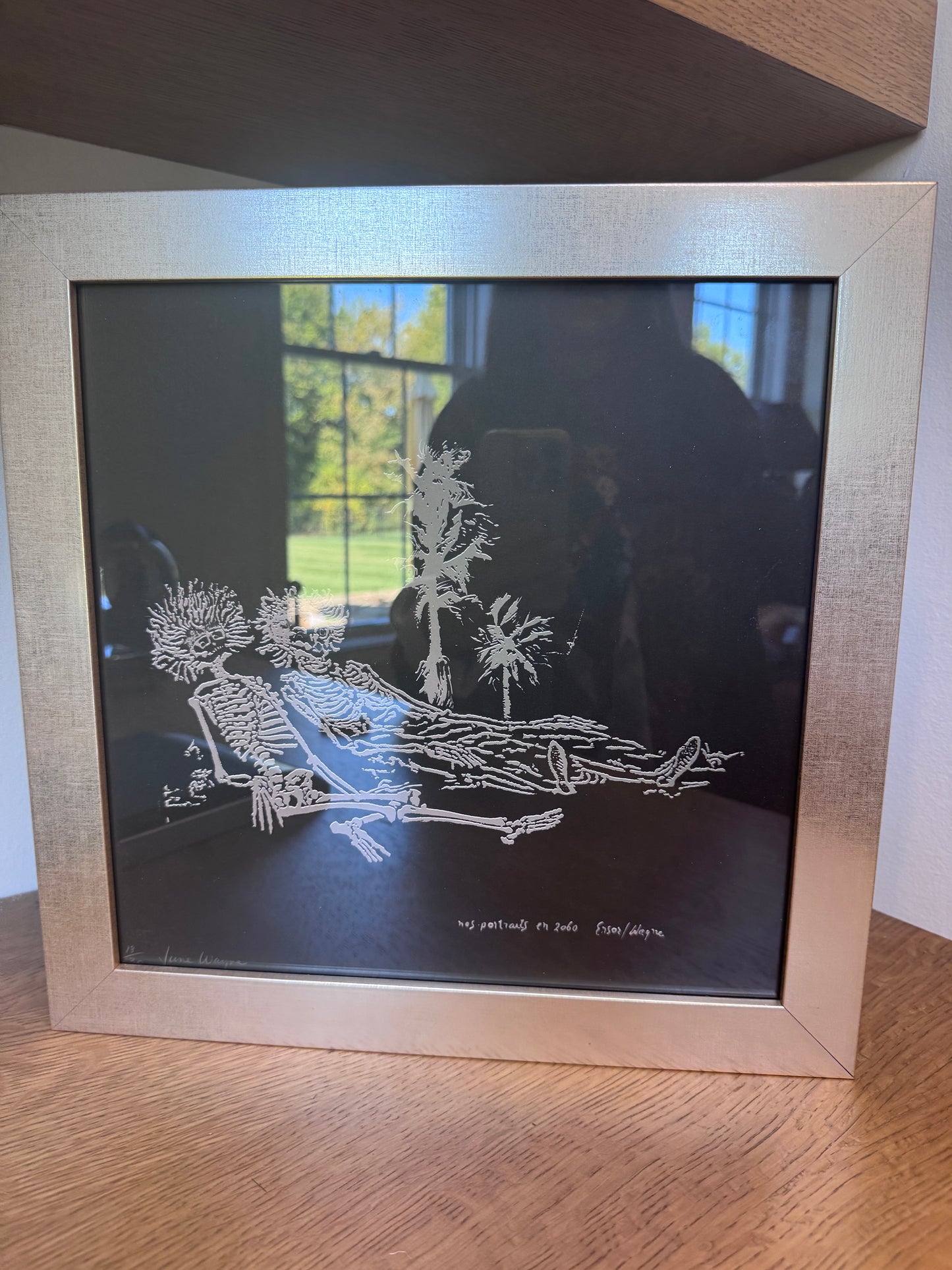 June Wayne Signed Lithograph “Nos Portraits en 2060, Ensor/Wayne” – 1991 – Limited Edition 13/30