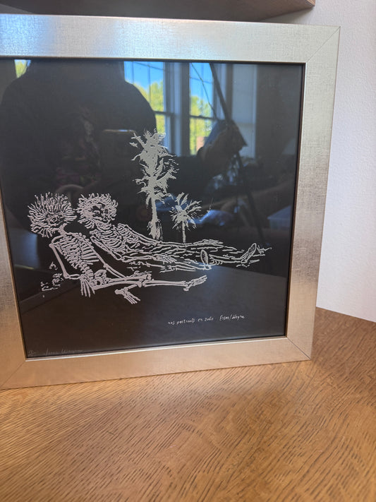 June Wayne Signed Lithograph “Nos Portraits en 2060, Ensor/Wayne” – 1991 – Limited Edition 13/30