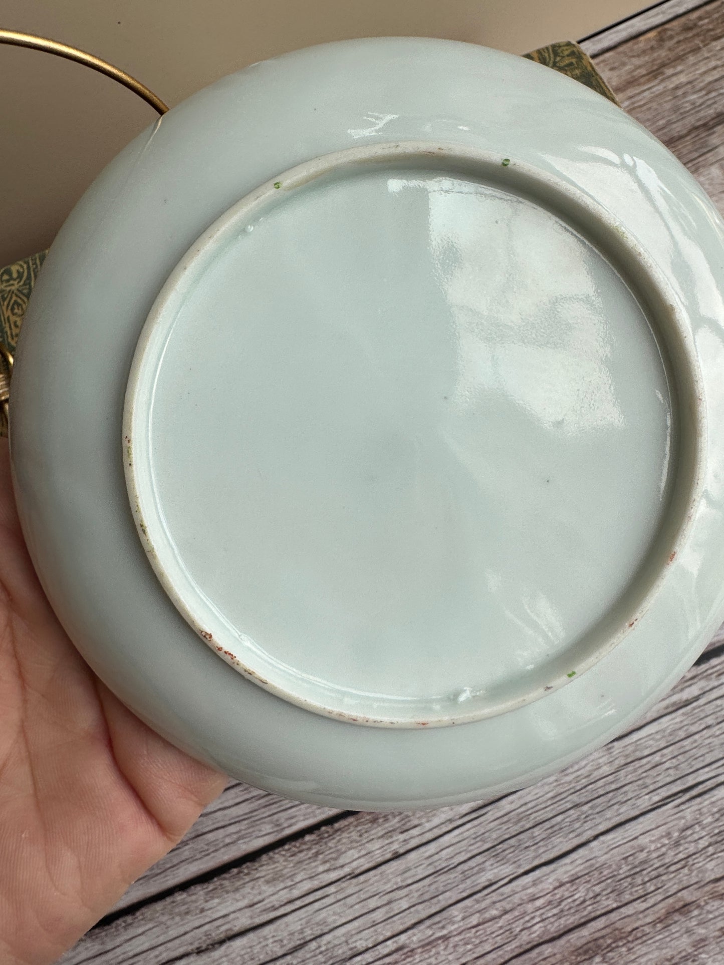 Vintage Japanese Scenic Teacups & Saucers – Pair with Gold Trim and Landscape Motifs