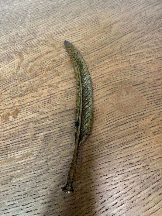 Brass Quill Letter Opener – Polished Golden Finish (7.75”)