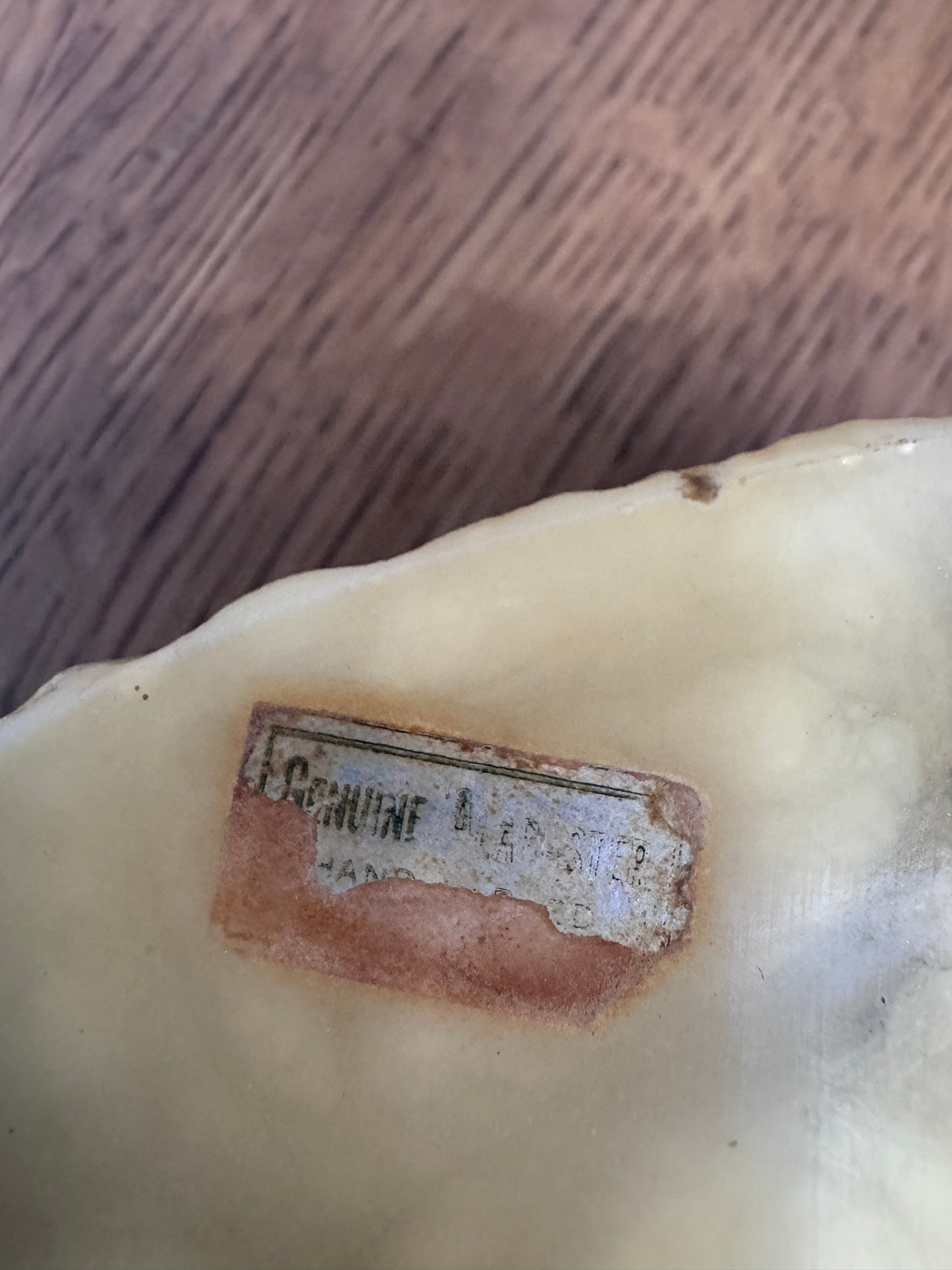 Vintage Hand-Carved Alabaster Ashtray | Mid-Century Italian Marble Stone | Heavy Sculptural Trinket Bowl