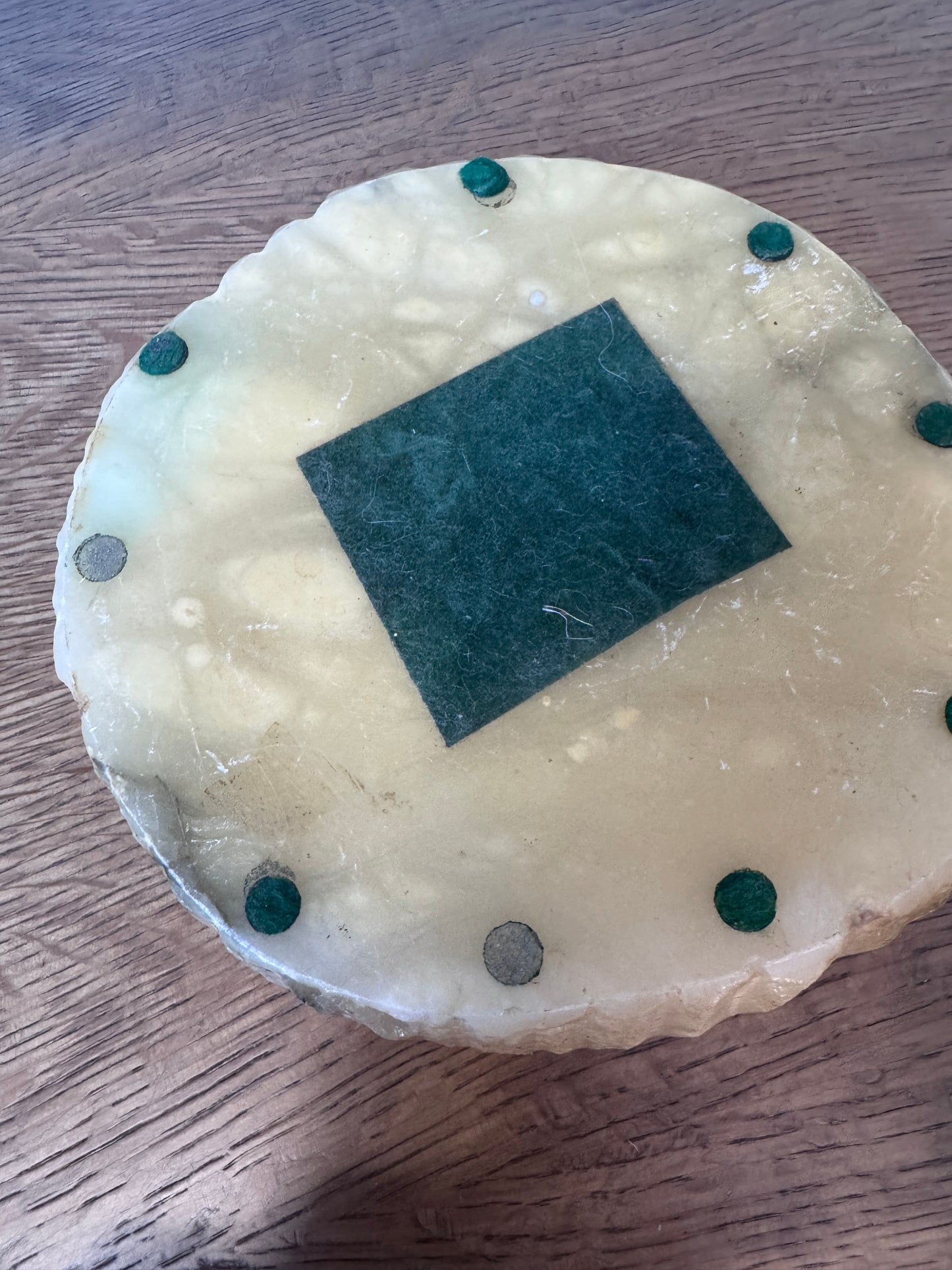 Vintage Hand-Carved Alabaster Ashtray | Mid-Century Italian Marble Stone | Heavy Sculptural Trinket Bowl