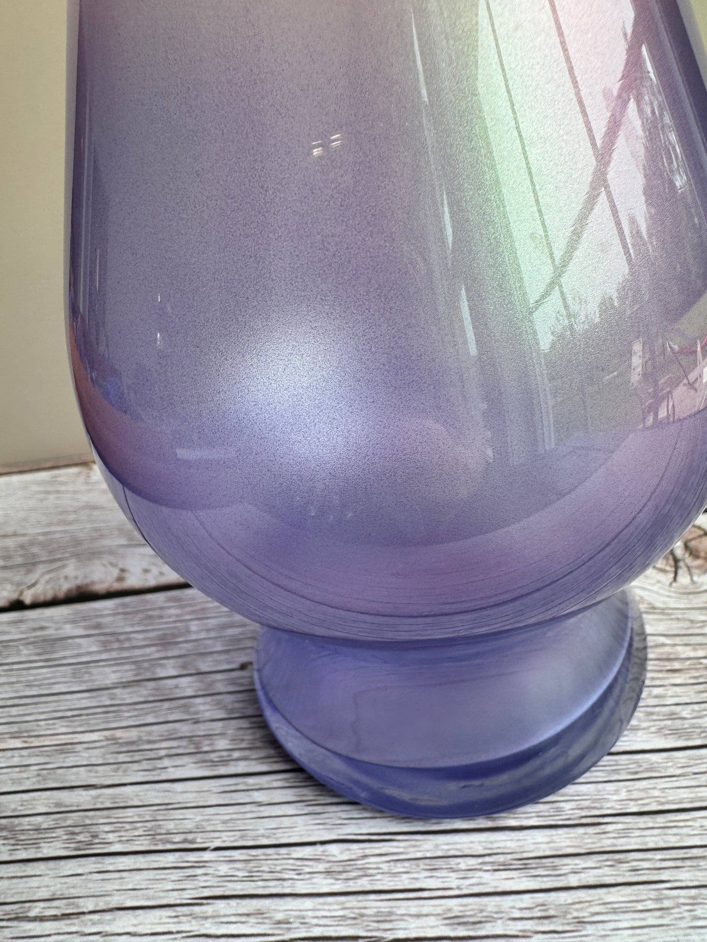 Iridescent Lavender Ombré Glass Vase – Modern Frosted Pink & Purple Home Decor
