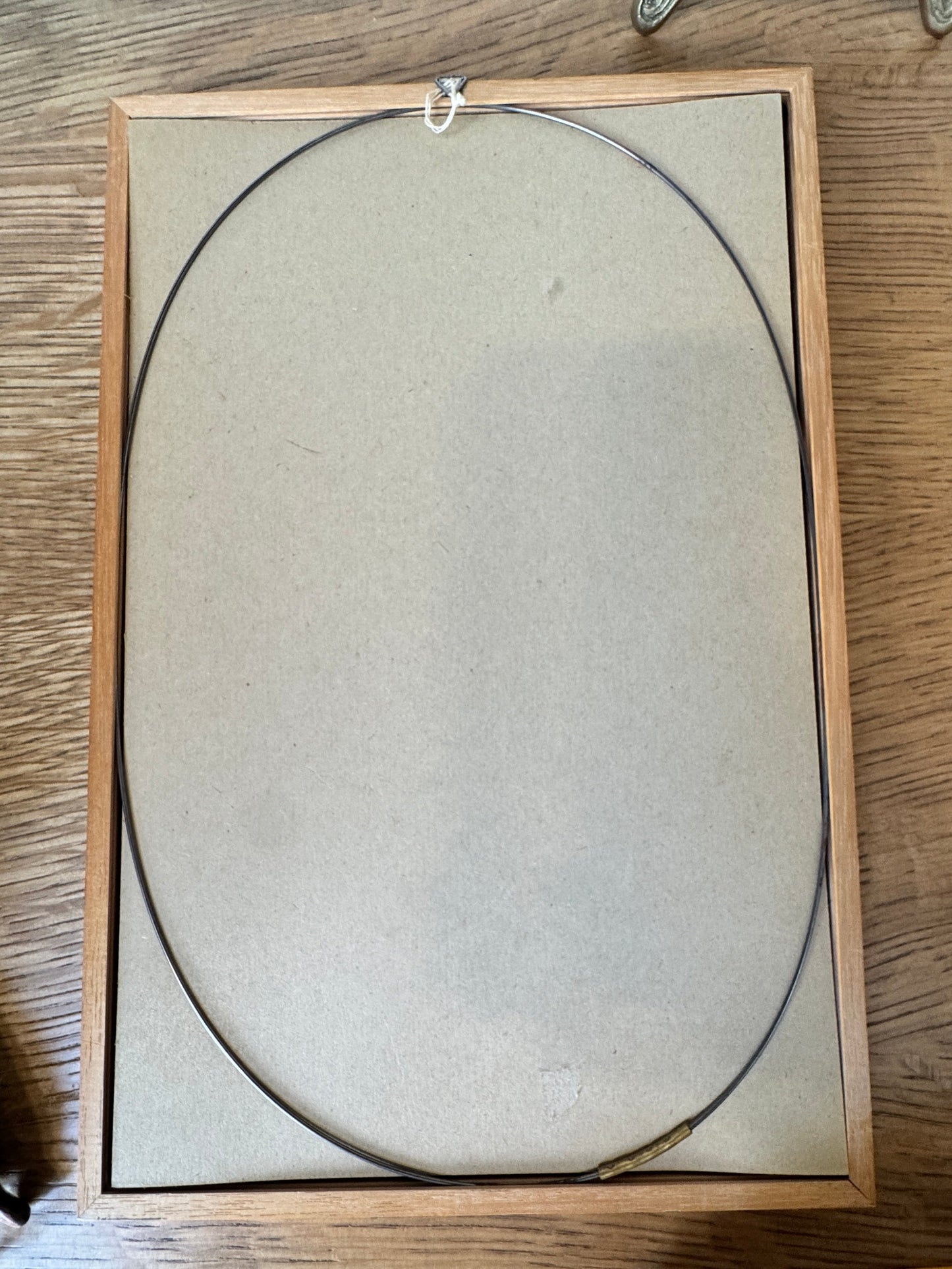 Vintage Floral Embroidery in Wooden Frame – Mid-Century Handmade Needlework Wall Art (11.5” x 7.5”)