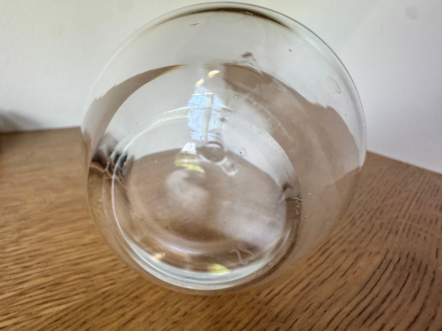Mid-Century Scandinavian Glass Vase – Etched “S” Mark, Clear Art Glass, 10” Tall