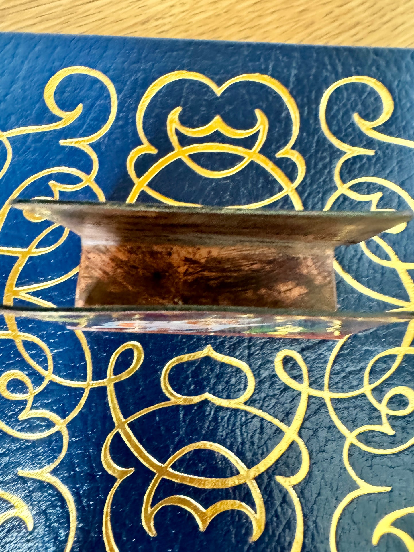 Hand-Painted Copper Match Holder with Butterflies + Vintage Matchbox – 2.25”