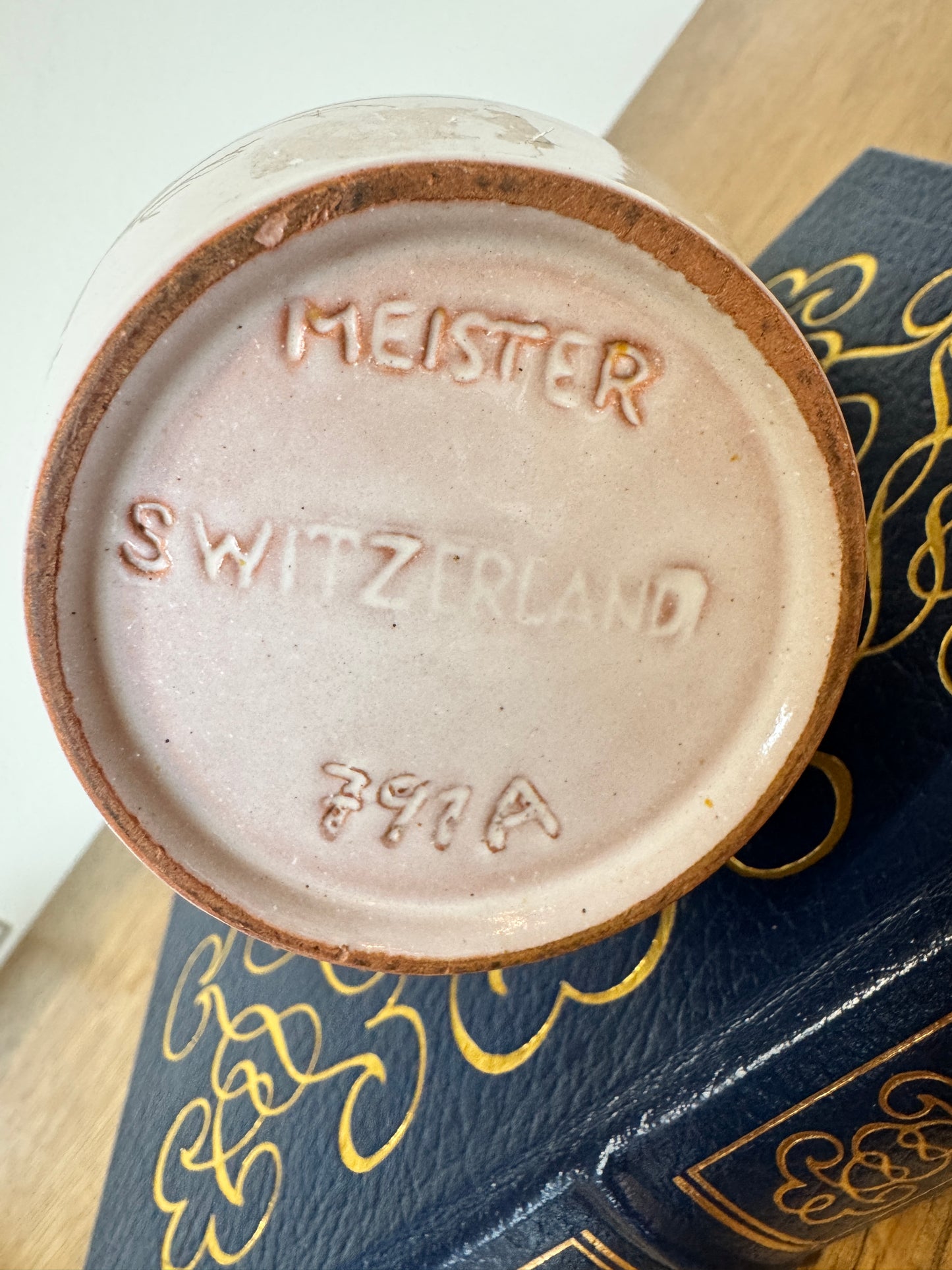 Rare Vintage Meister Switzerland Pitcher - Repaired Handle, 4.5" x 6.5"