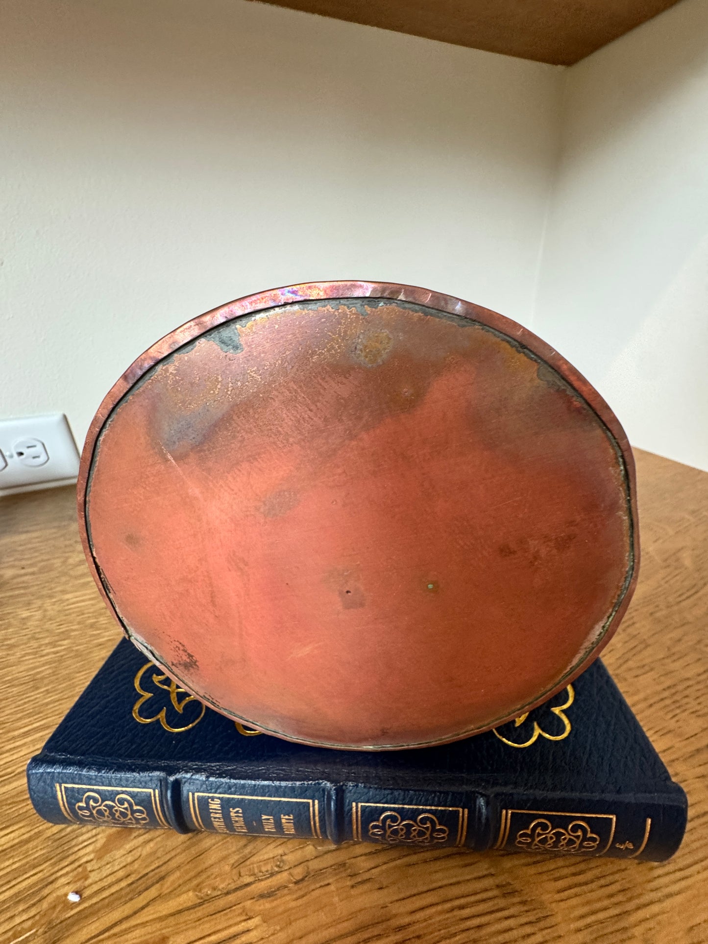 Swiss Handmade Copper Planter with Twisted Ring Handles - 5" x 6"