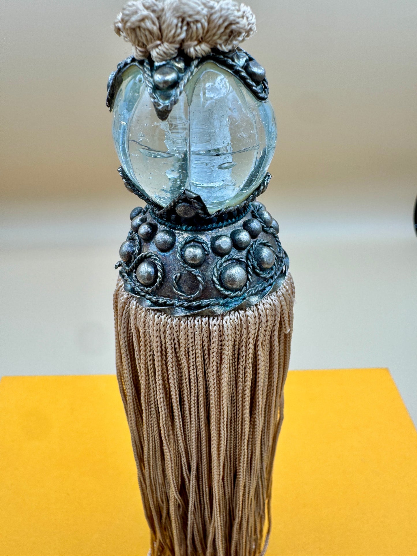 Gold Drapery Tassel with Glass and Metal Accent – Curtain Tieback