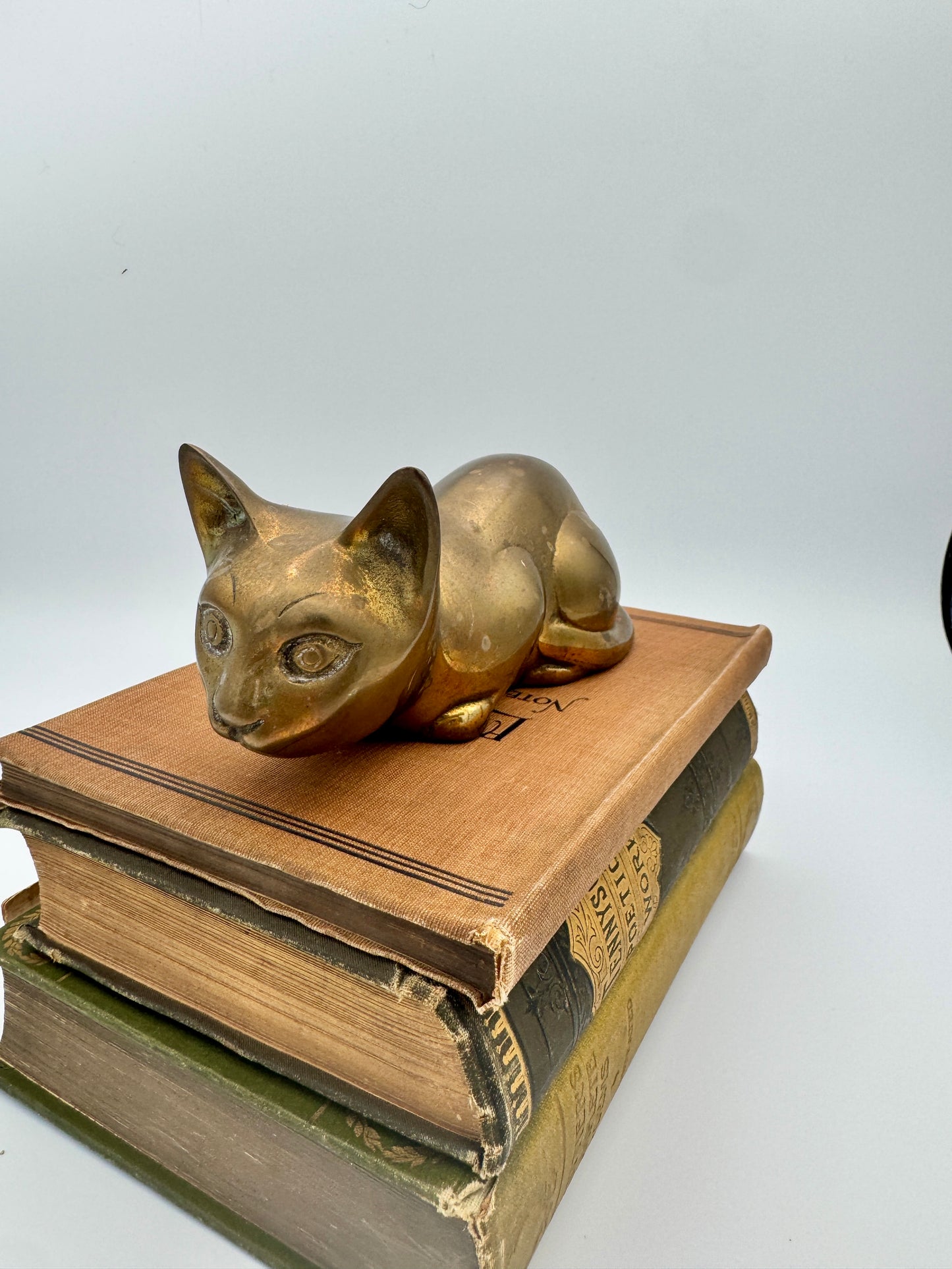 Vintage Brass Cat Figurine – Mid-Century Made in Korea
