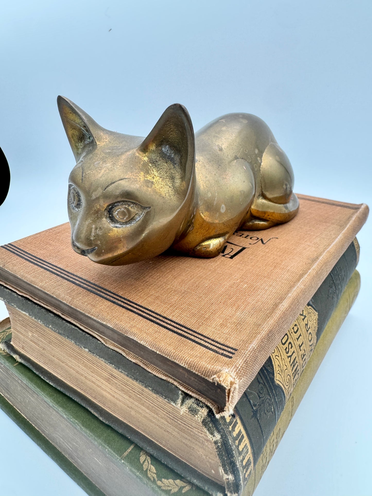 Vintage Brass Cat Figurine – Mid-Century Made in Korea