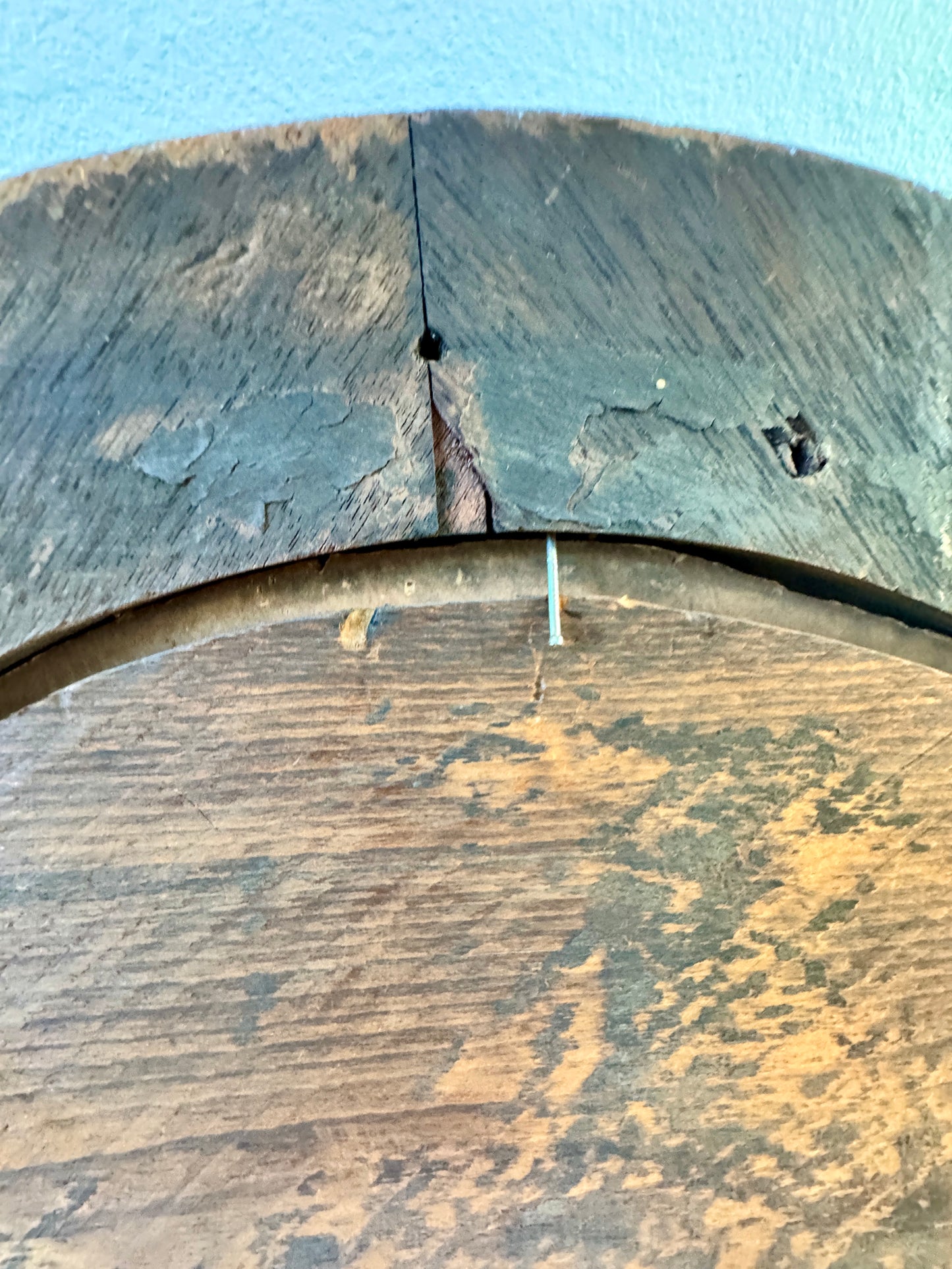 Victorian Mourning Portrait in Original Oval Wood Frame – 25" Antique Memorial Artwork