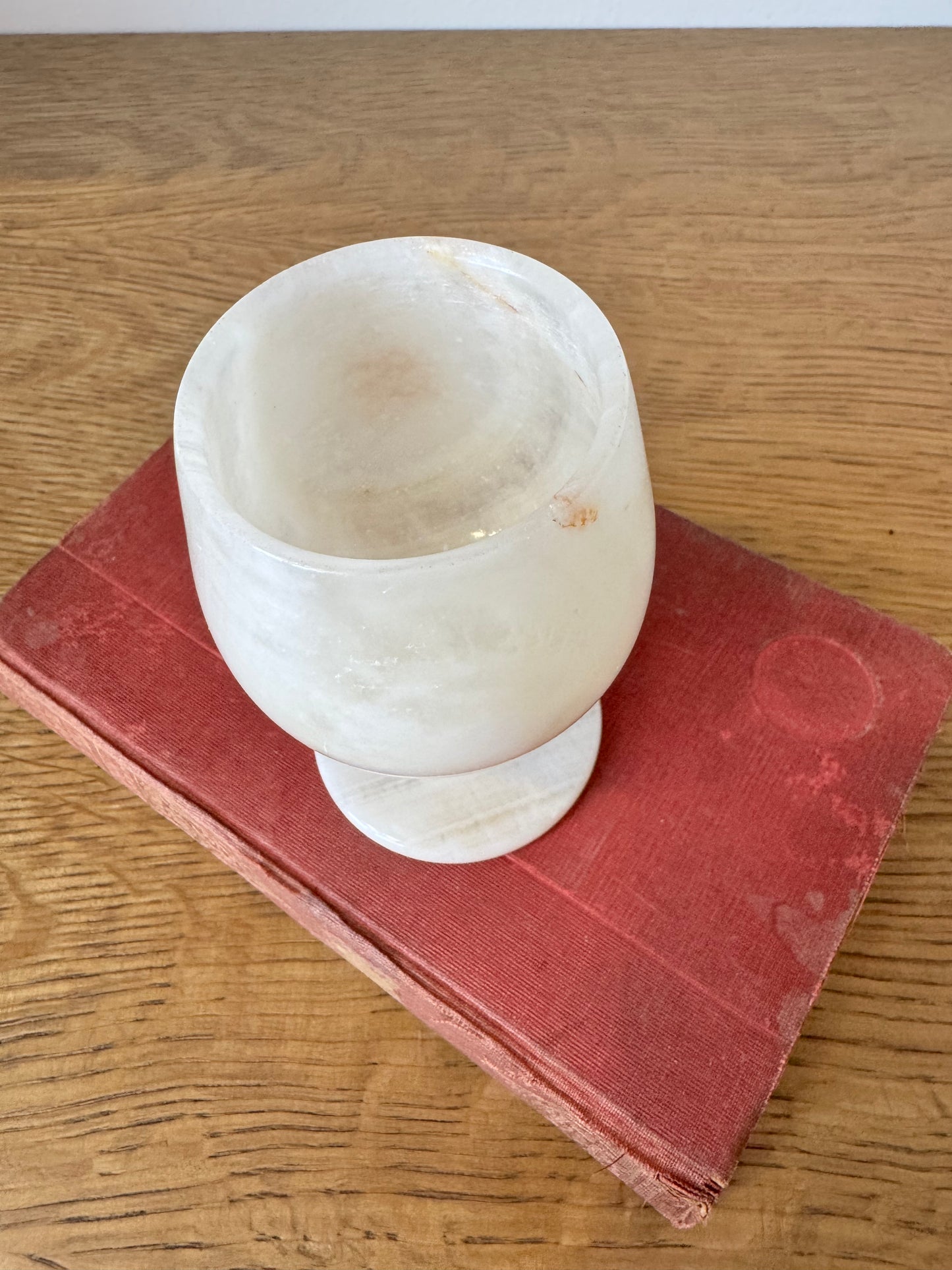 Vintage Polished Onyx Goblet – 4" Tall