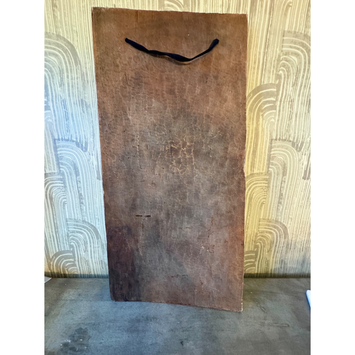 Late 20th Century Pende Polychrome Carved Wood Figural Panel – DR Congo – 32"
