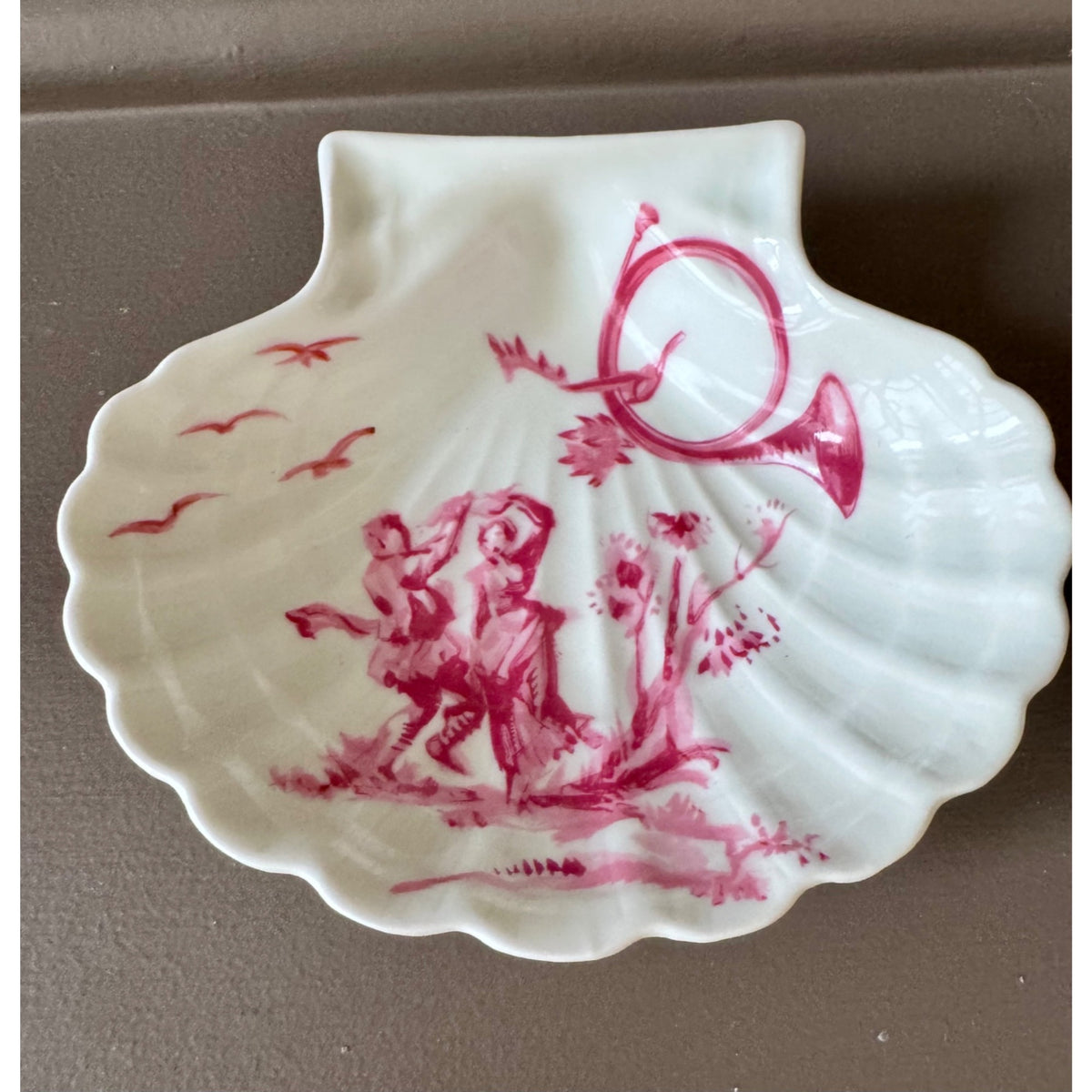 Vintage Haviland Limoges Pink Pastoral Shell Dish