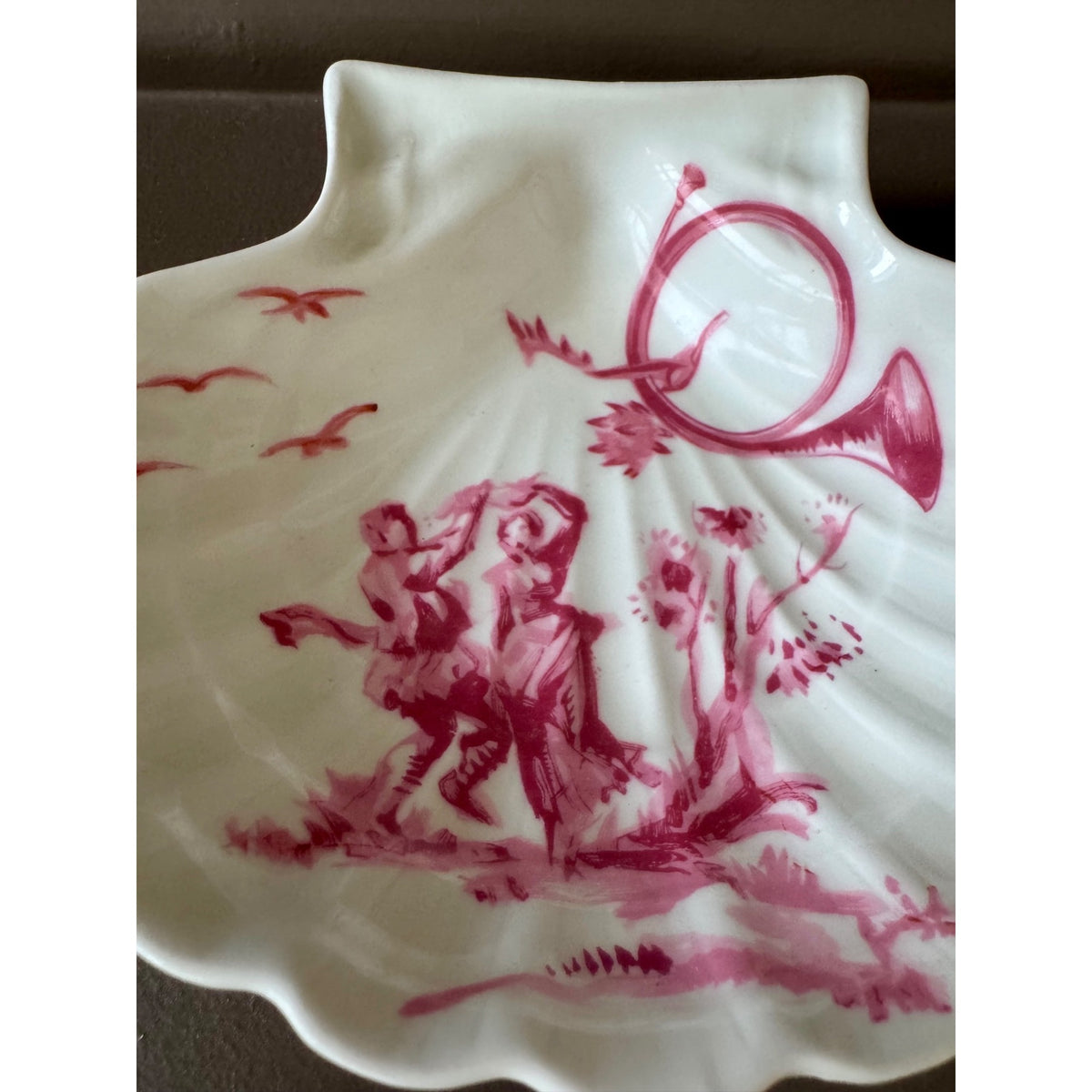 Vintage Haviland Limoges Pink Pastoral Shell Dish