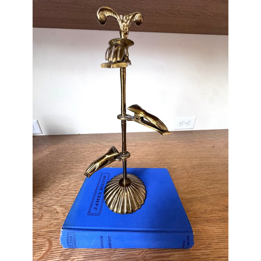 Vintage Brass Hand Clip Stand 11 inch