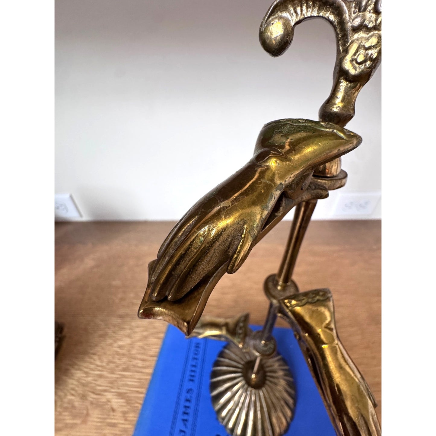 Vintage Brass Hand Clip Stand 11 inch