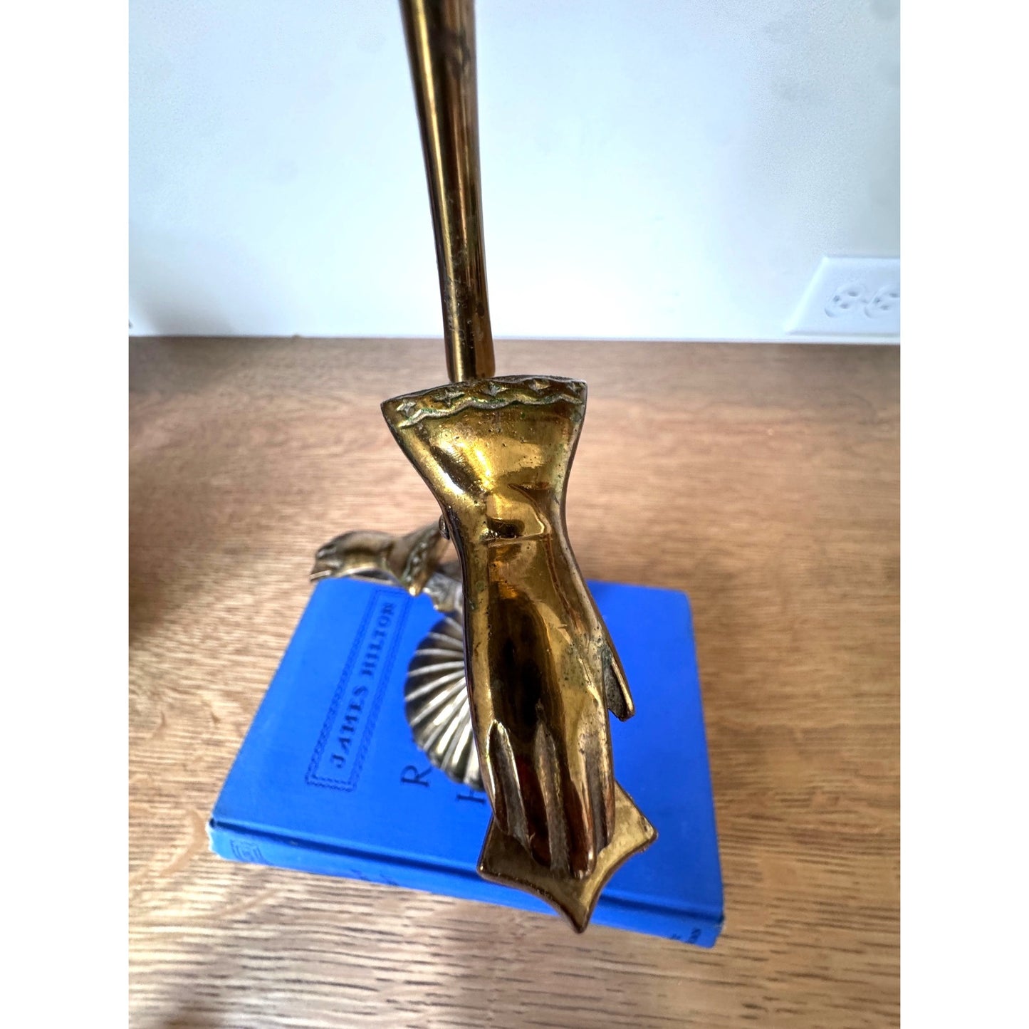Vintage Brass Hand Clip Stand 11 inch