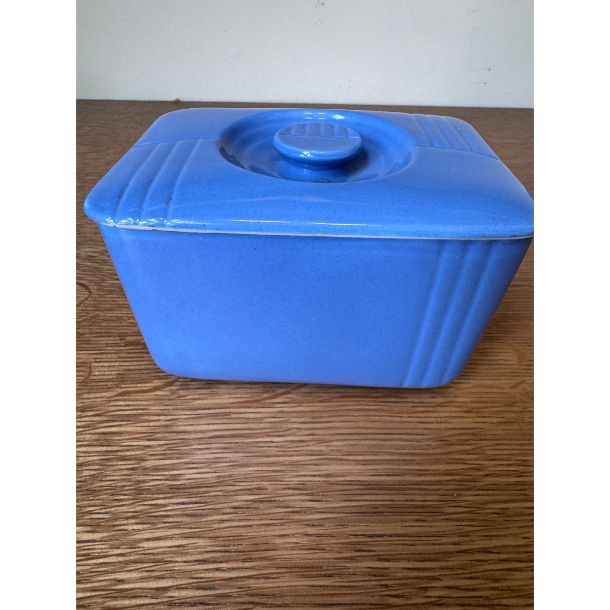 Vintage Hall China Westinghouse Delphinium Blue Refrigerator Dish with Lid