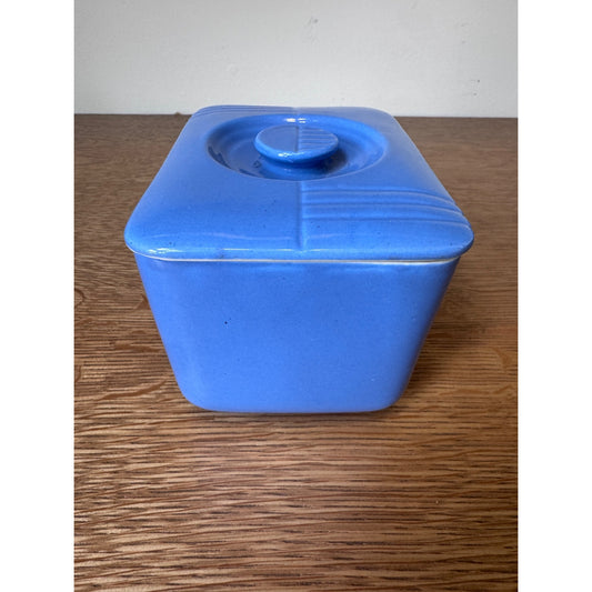Vintage Hall China Westinghouse Delphinium Blue Refrigerator Dish with Lid