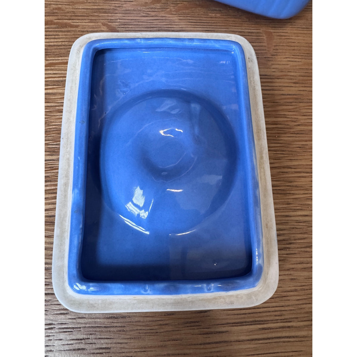 Vintage Hall China Westinghouse Delphinium Blue Refrigerator Dish with Lid