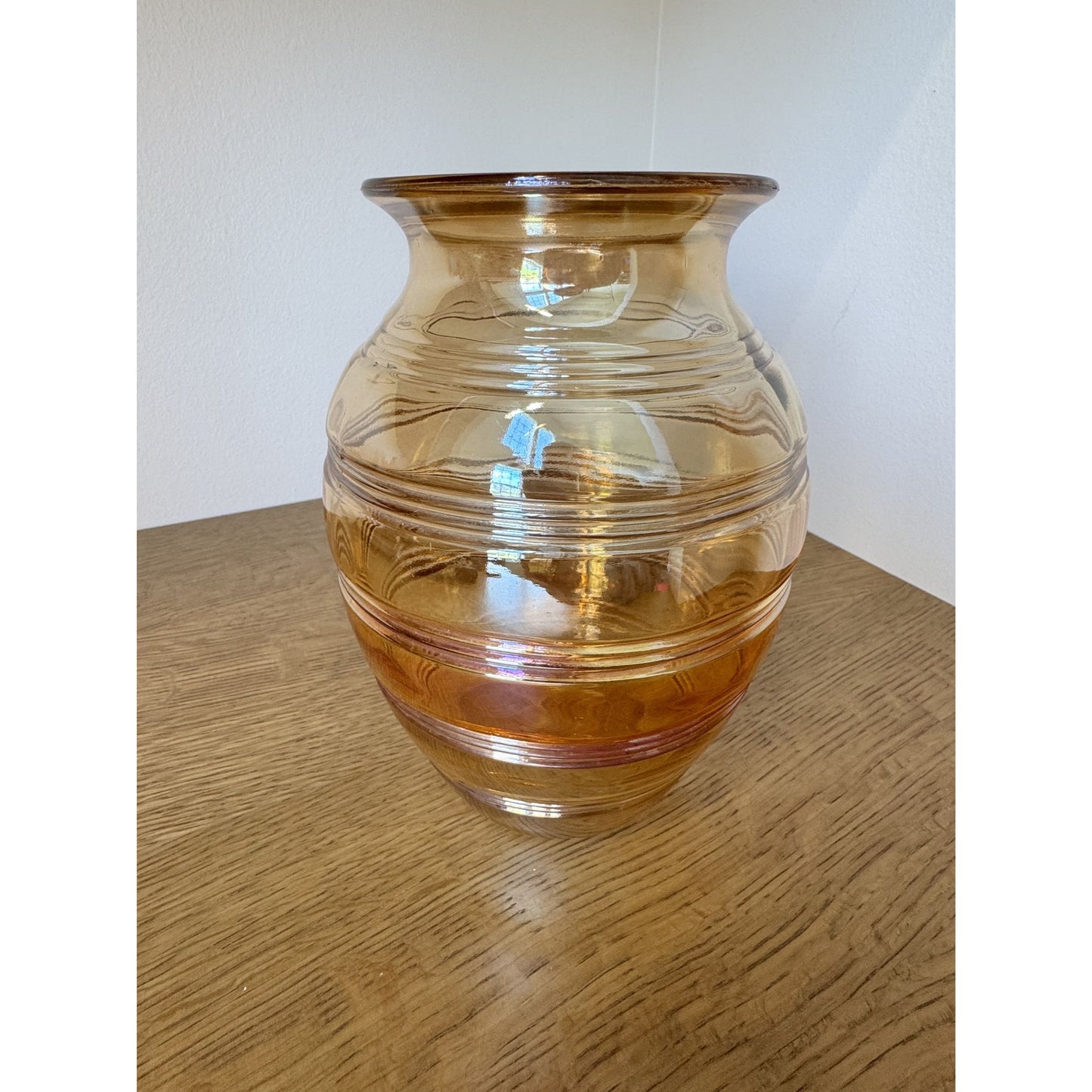 Mid-Century Marigold Glass Vase – 8”