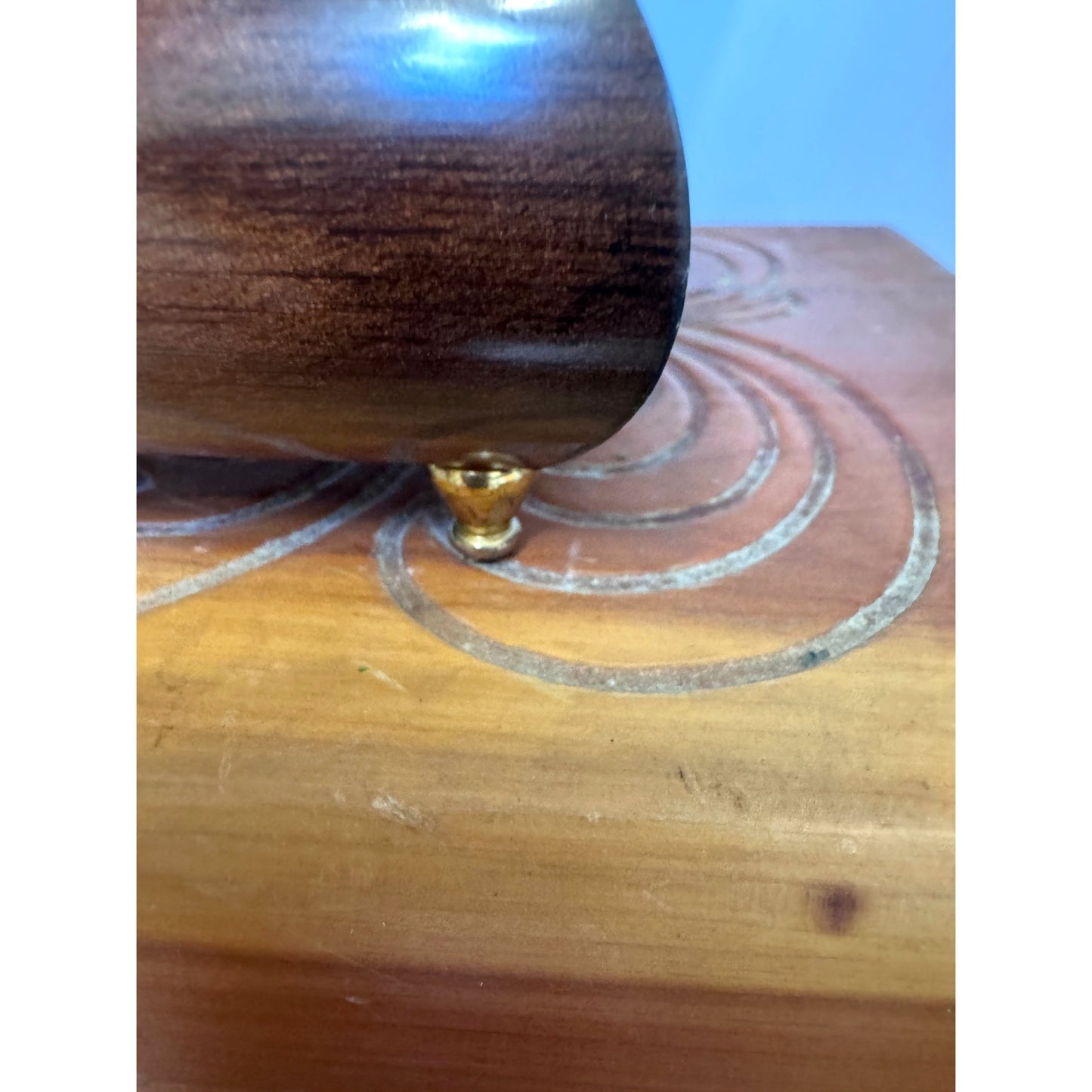 Wooden Keepsake Box Floral Lid Small Jewelry Trinket Box 6.75 Inch