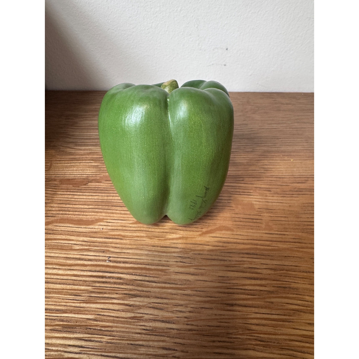 Mary Kirk Kelly Signed Green Bell Pepper Ceramic Sculpture – 1993