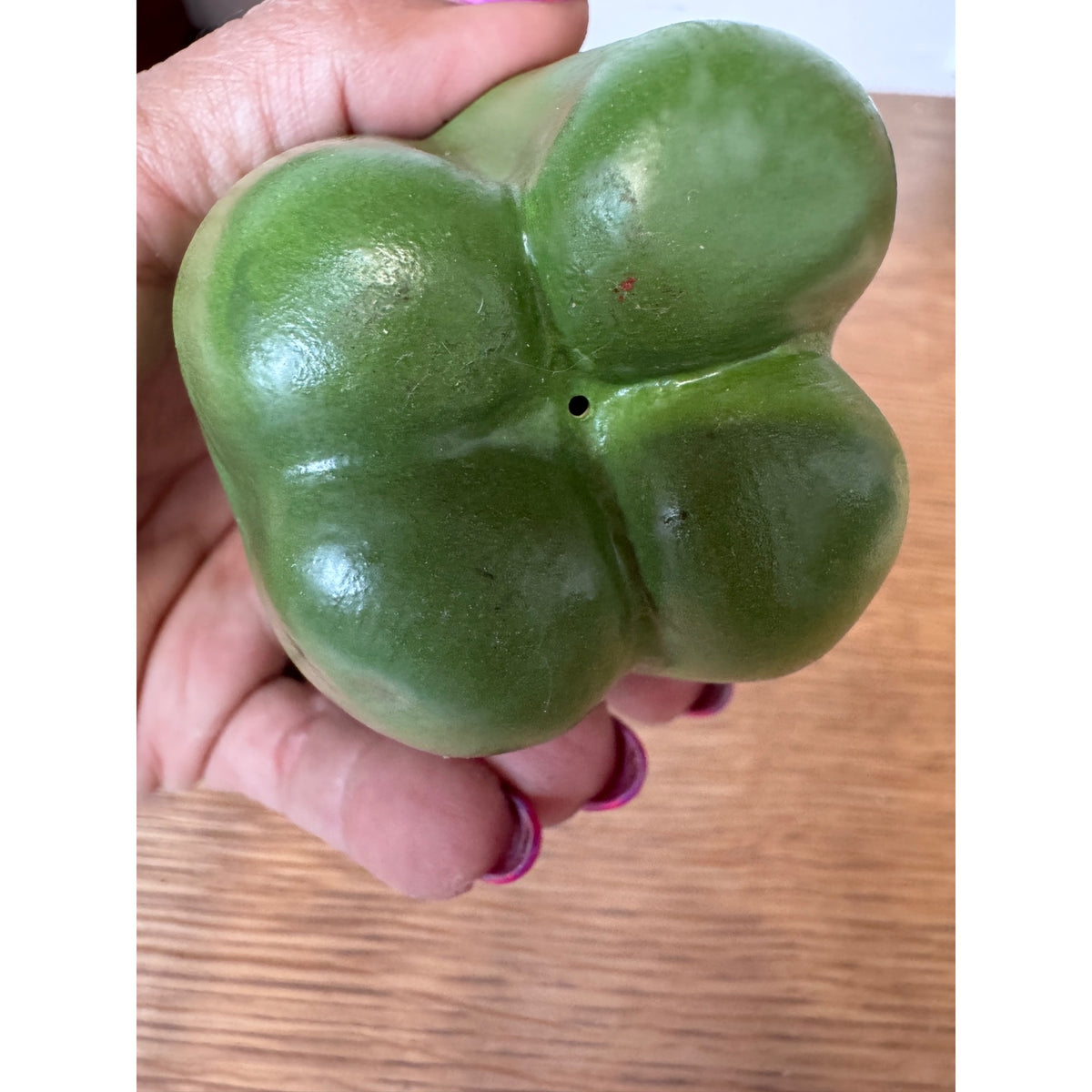 Mary Kirk Kelly Signed Green Bell Pepper Ceramic Sculpture – 1993
