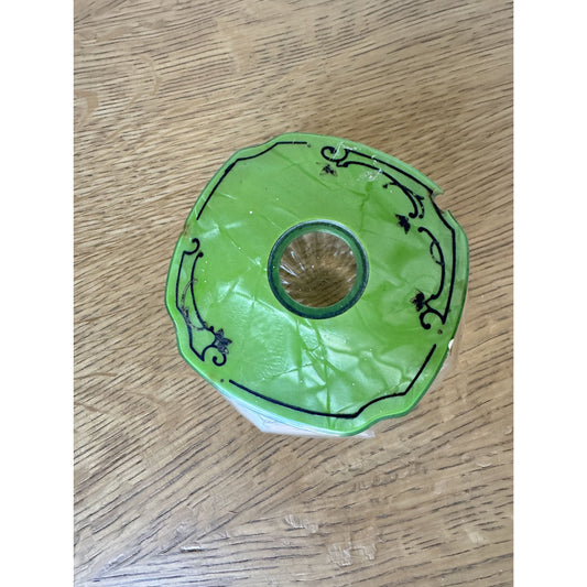 Vintage Green Hair Receiver with Painted Lid – Early Plastic Vanity Jar