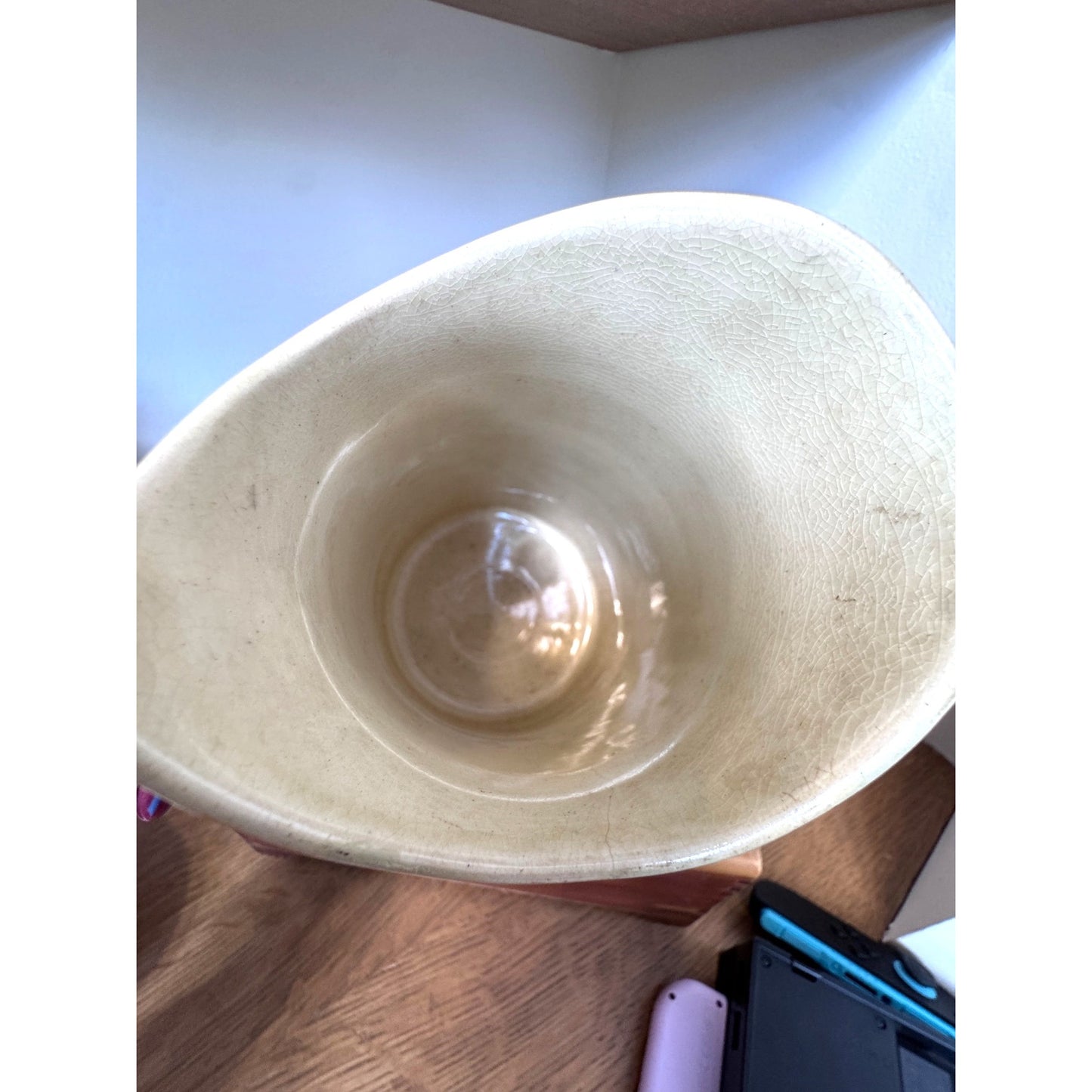 Majolica Style Floral Pitcher 8 Inch Relief Ceramic Vase
