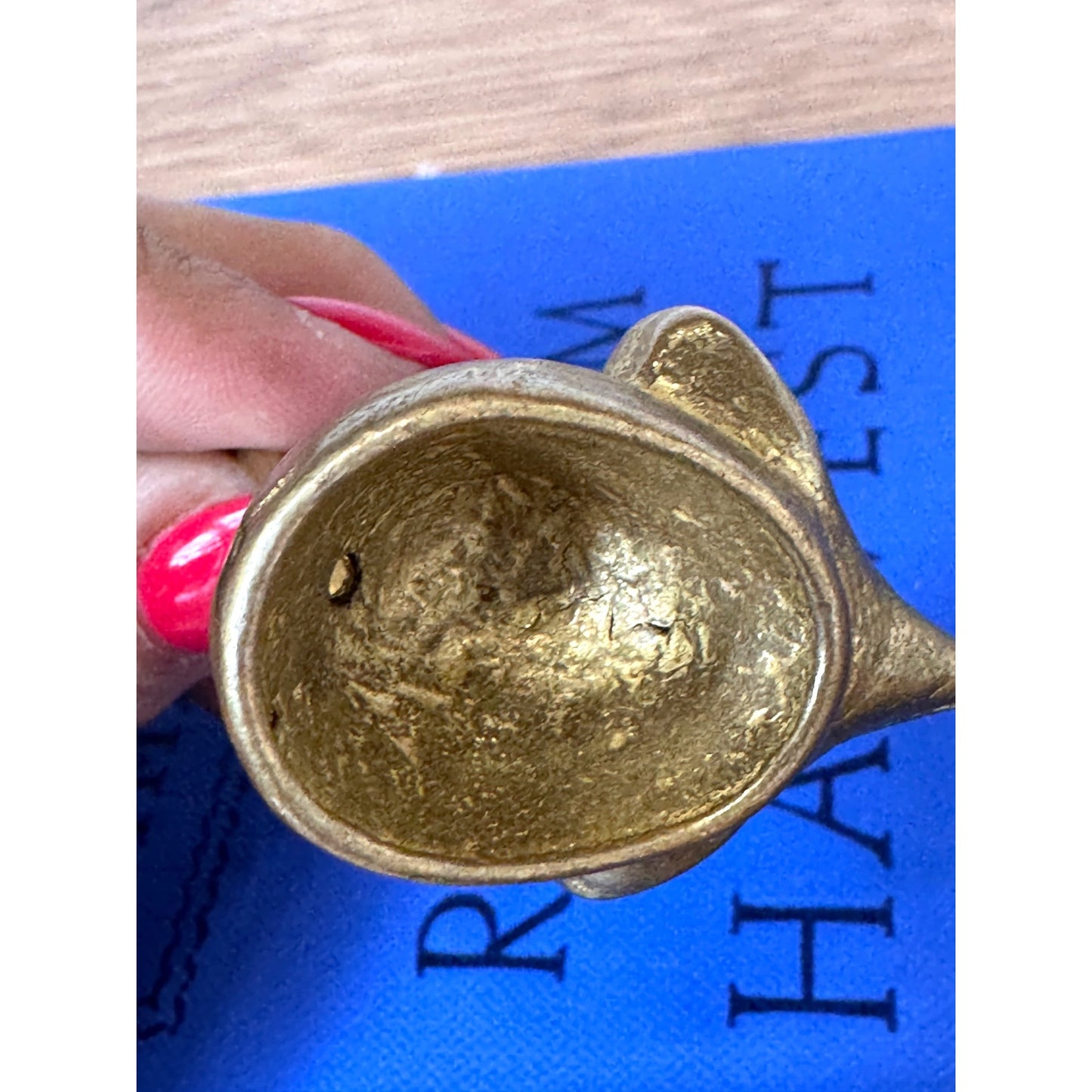 Brass Mouse Note Holder Desk Memo Clip Small Brass Figurine 4.5"